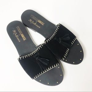 Matisse Island Fever Black Slip On Sandals